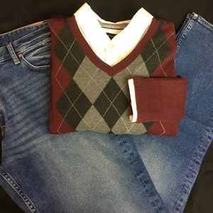 Burgundy Argyle Sweater